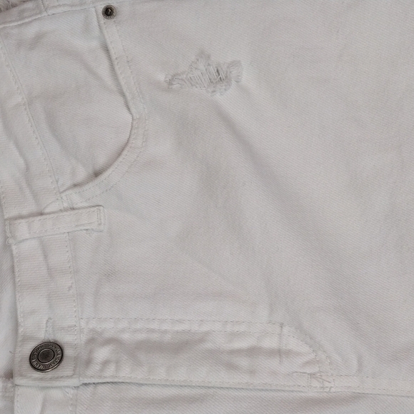 Vanilla Star White High Rise Straight Leg Distressed Ripped Five People Jeans - Picture 6 of 15